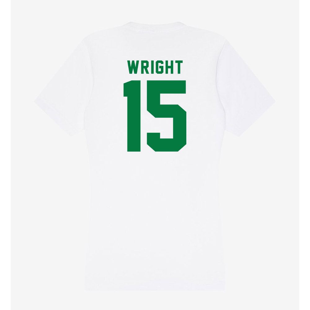 OKBU - NCAA Women's Basketball : Faith Wright - Women's V-Neck T-Shirt-1