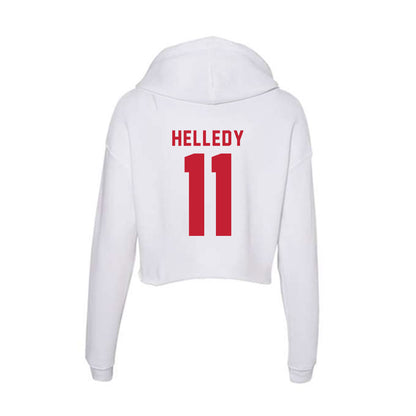 Miami of Ohio - NCAA Men's Ice Hockey : David Helledy - Classic Shersey Women's Crop Fleece Hooded Sweatshirt-1