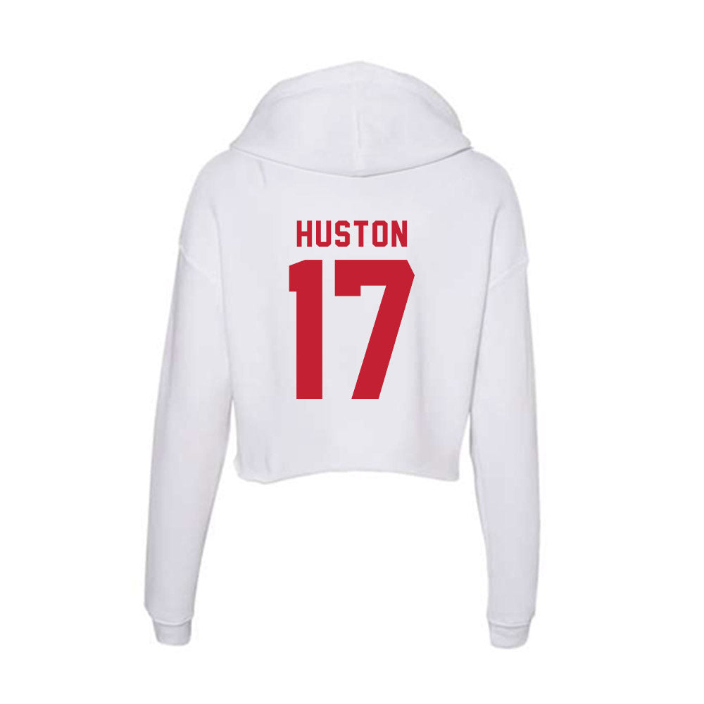 Miami of Ohio - NCAA Men's Ice Hockey : Cal Huston - Women's Crop Fleece Hooded Sweatshirt-1