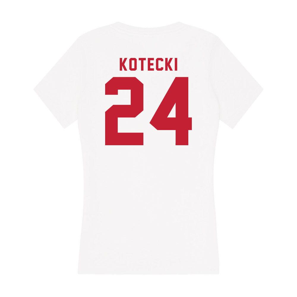 Miami of Ohio - NCAA Men's Basketball : Jackson Kotecki - Women's V-Neck T-Shirt-1