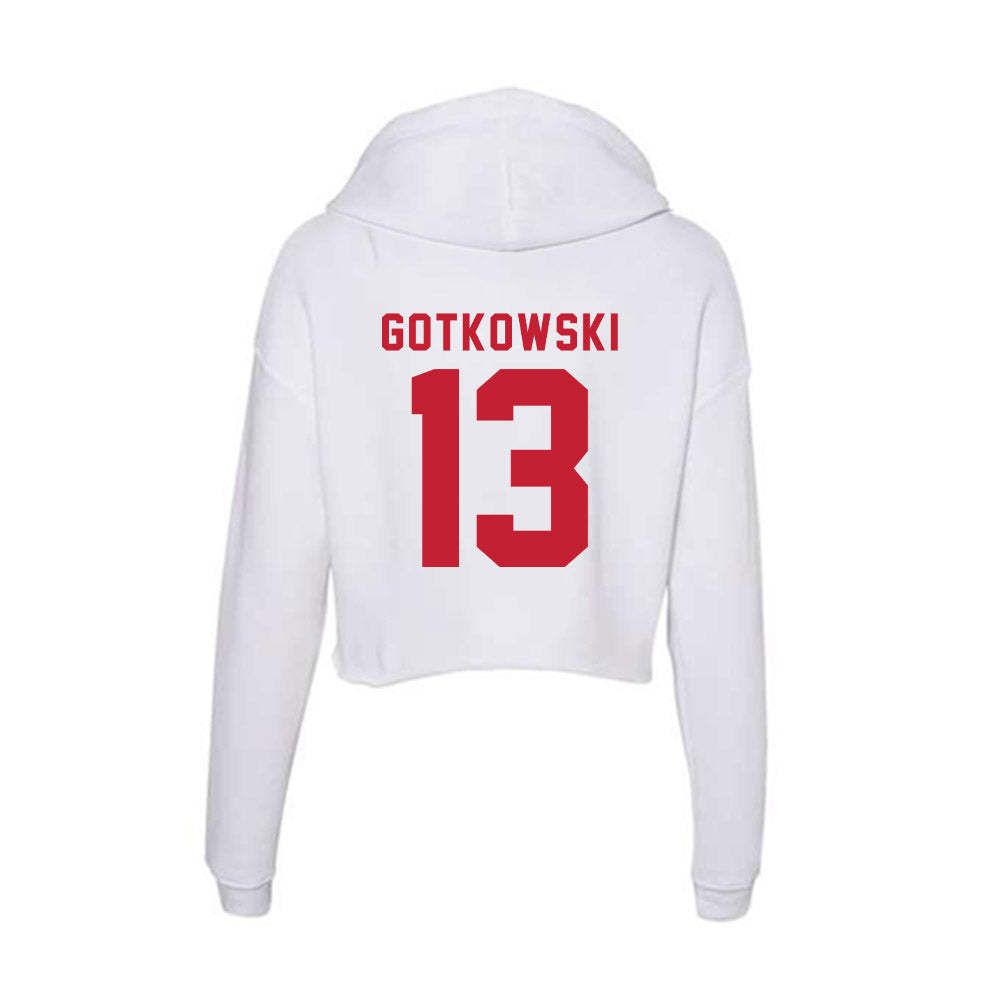 Miami of Ohio - NCAA Football : Thomas Gotkowski - Women's Crop Fleece Hooded Sweatshirt-1