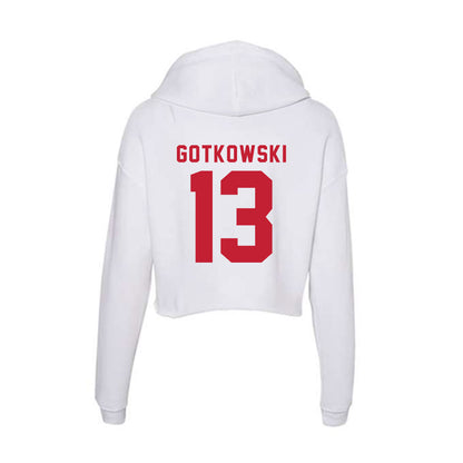 Miami of Ohio - NCAA Football : Thomas Gotkowski - Women's Crop Fleece Hooded Sweatshirt-1