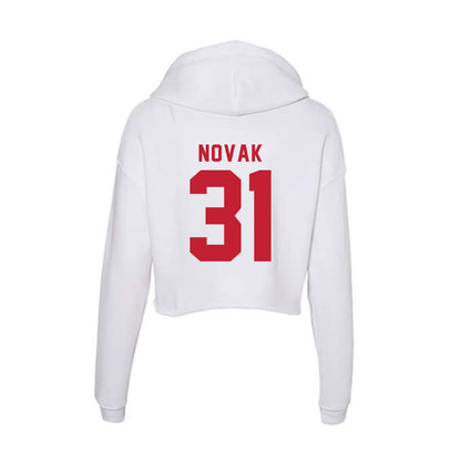 Miami of Ohio - NCAA Baseball : Ryan Novak - Women's Crop Fleece Hoodie-1