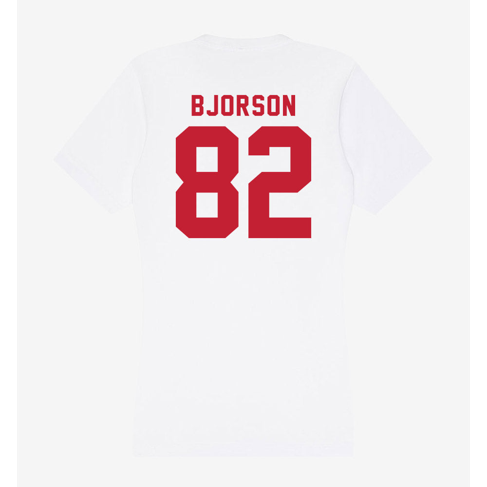 Miami of Ohio - NCAA Football : Andrew Bjorson - Women's V-Neck T-Shirt-1