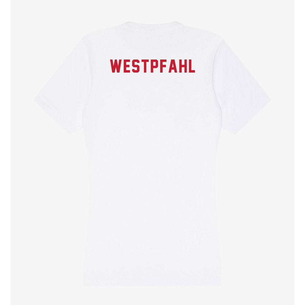 Miami of Ohio - NCAA Women's Synchronized Skating : Eve Westpfahl - Women's V-Neck T-Shirt-1