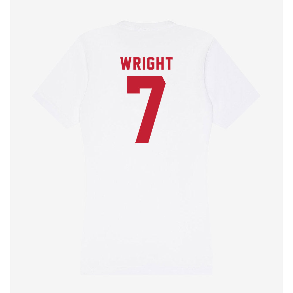 Miami of Ohio - NCAA Men's Basketball : Ethan Wright - Women's V-Neck T-Shirt-1