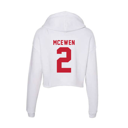 Miami of Ohio - NCAA Men's Ice Hockey : Shaun McEwen - Women's Crop Fleece Hoodie-1