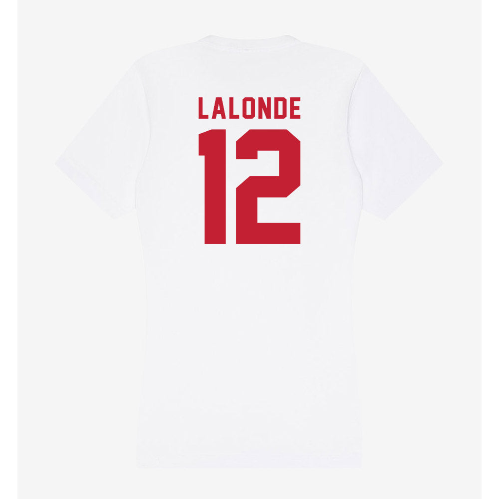 Miami of Ohio - NCAA Men's Ice Hockey : Owen Lalonde - Women's V-Neck T-Shirt-1