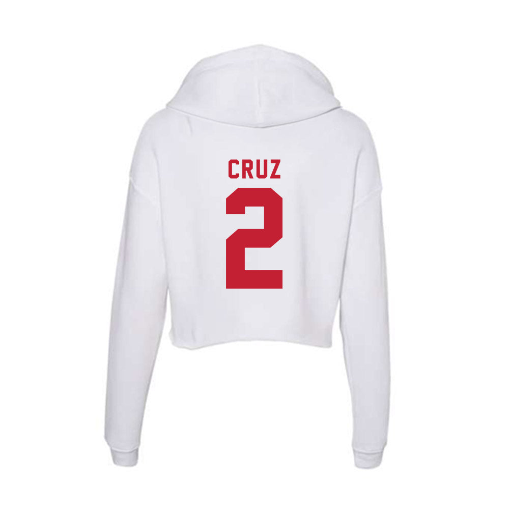 Miami of Ohio - NCAA Baseball : Diego Cruz - Women's Crop Fleece Hoodie-1