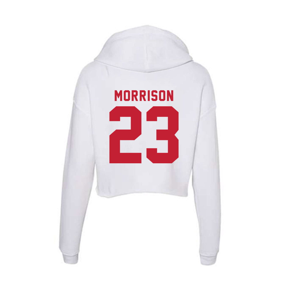 Miami of Ohio - NCAA Men's Ice Hockey : Brayden Morrison - Women's Crop Fleece Hoodie-1