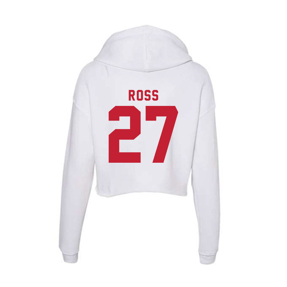 Miami of Ohio - Baseball Alumni : Luke Ross - Women's Crop Fleece Hooded Sweatshirt-1