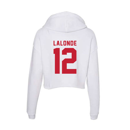 Miami of Ohio - NCAA Men's Ice Hockey : Owen Lalonde - Women's Crop Fleece Hoodie-1