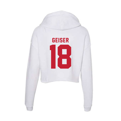 Miami of Ohio - NCAA Baseball : Jack Geiser - Women's Crop Fleece Hoodie-1