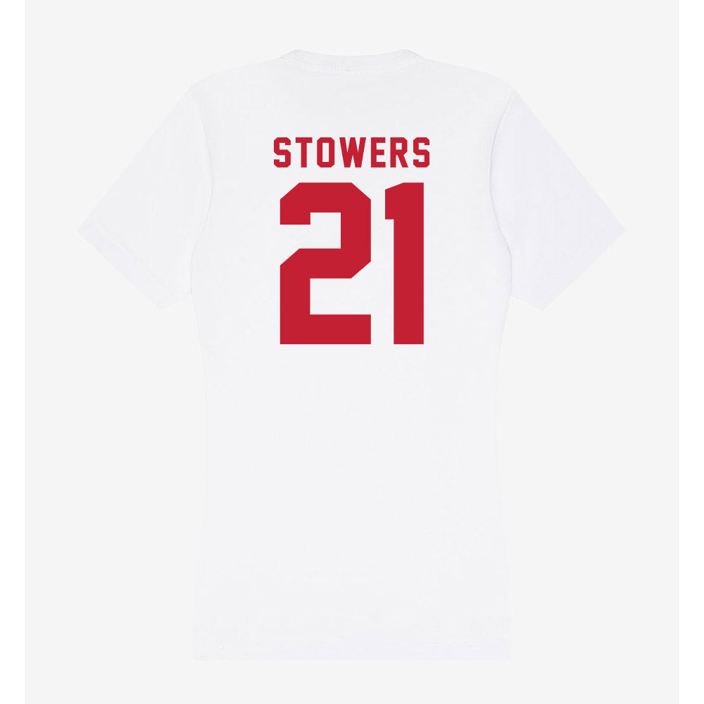 Miami of Ohio - NCAA Men's Basketball : Leshawn Stowers - Women's V-Neck T-Shirt-1