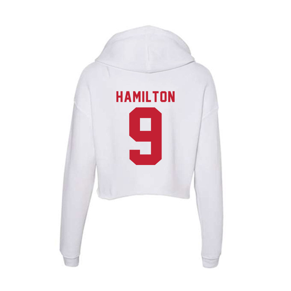 Miami of Ohio - NCAA Men's Ice Hockey : Jack Hamilton - Women's Crop Fleece Hoodie-1