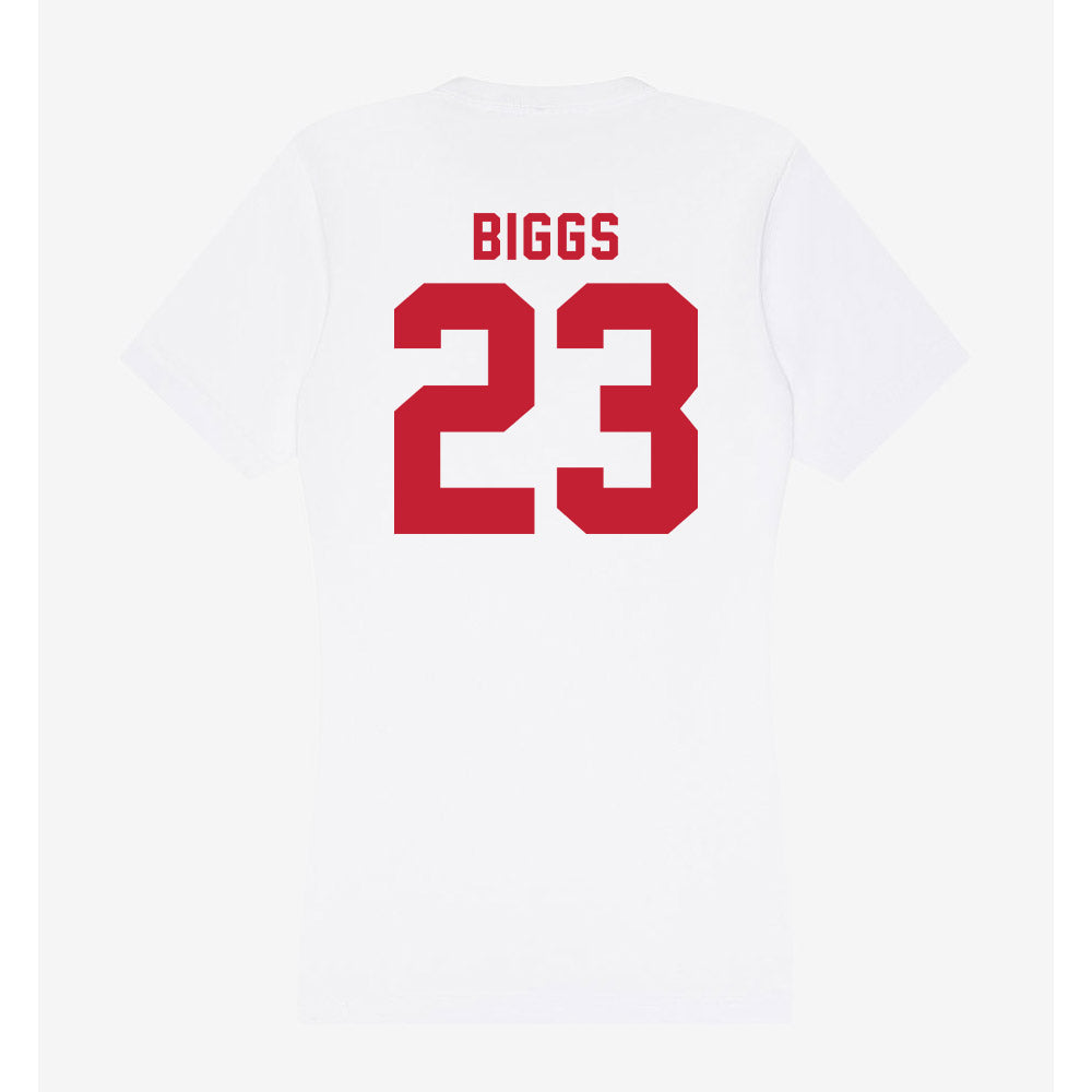 Miami of Ohio - NCAA Women's Basketball : Audrey Biggs - Women's V-Neck T-Shirt-1