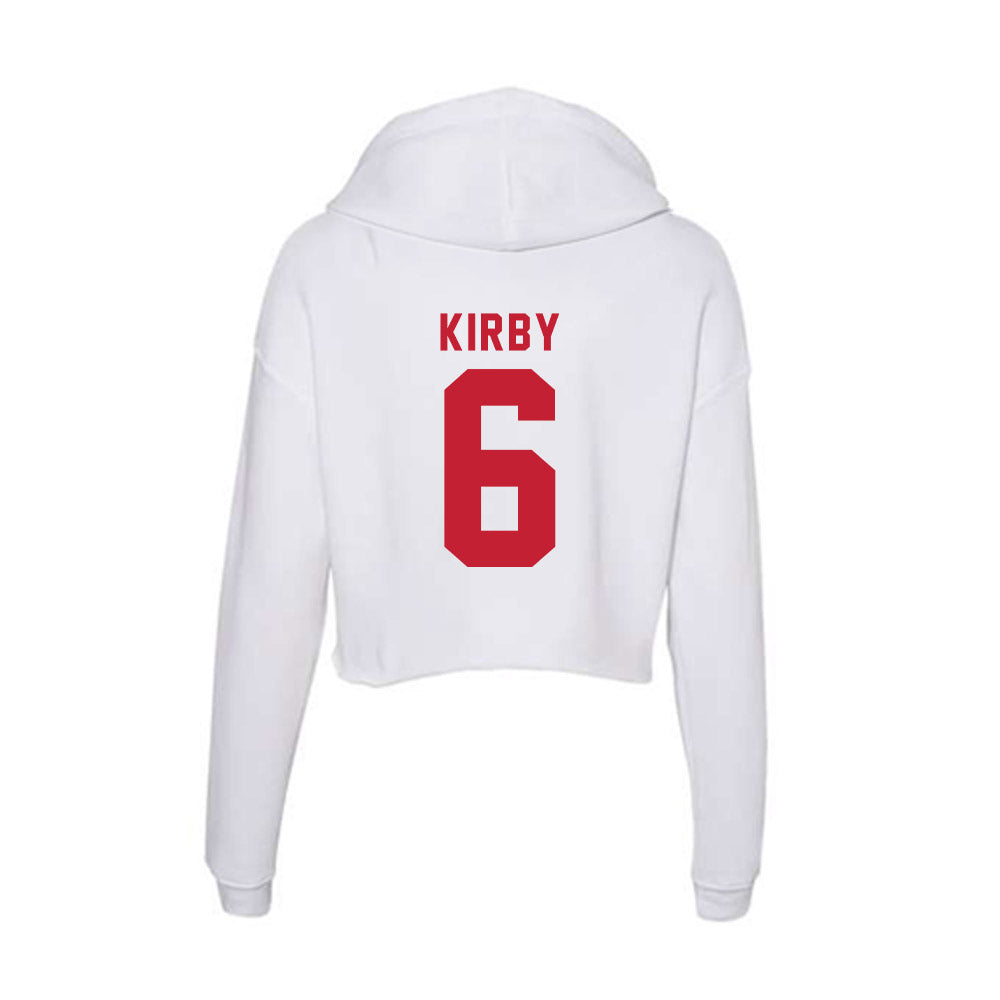 Miami of Ohio - NCAA Men's Basketball : Justin Kirby - Women's Crop Fleece Hoodie-1