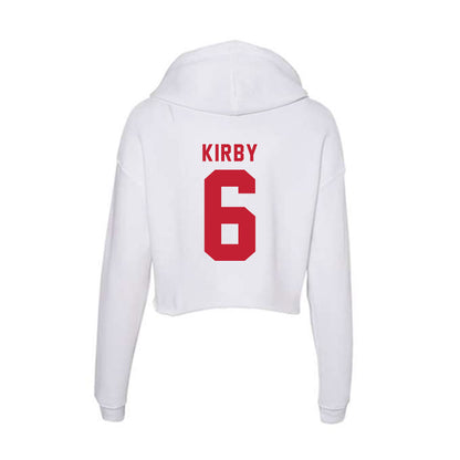 Miami of Ohio - NCAA Men's Basketball : Justin Kirby - Women's Crop Fleece Hoodie-1