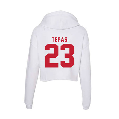 Miami of Ohio - NCAA Football : Ian Tepas - Women's Crop Fleece Hooded Sweatshirt-1