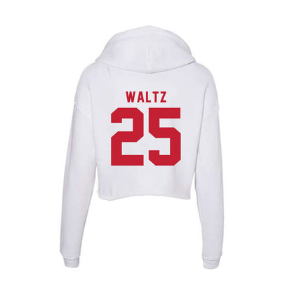 Miami of Ohio - NCAA Men's Basketball : Kyle Waltz - Women's Crop Fleece Hoodie-1