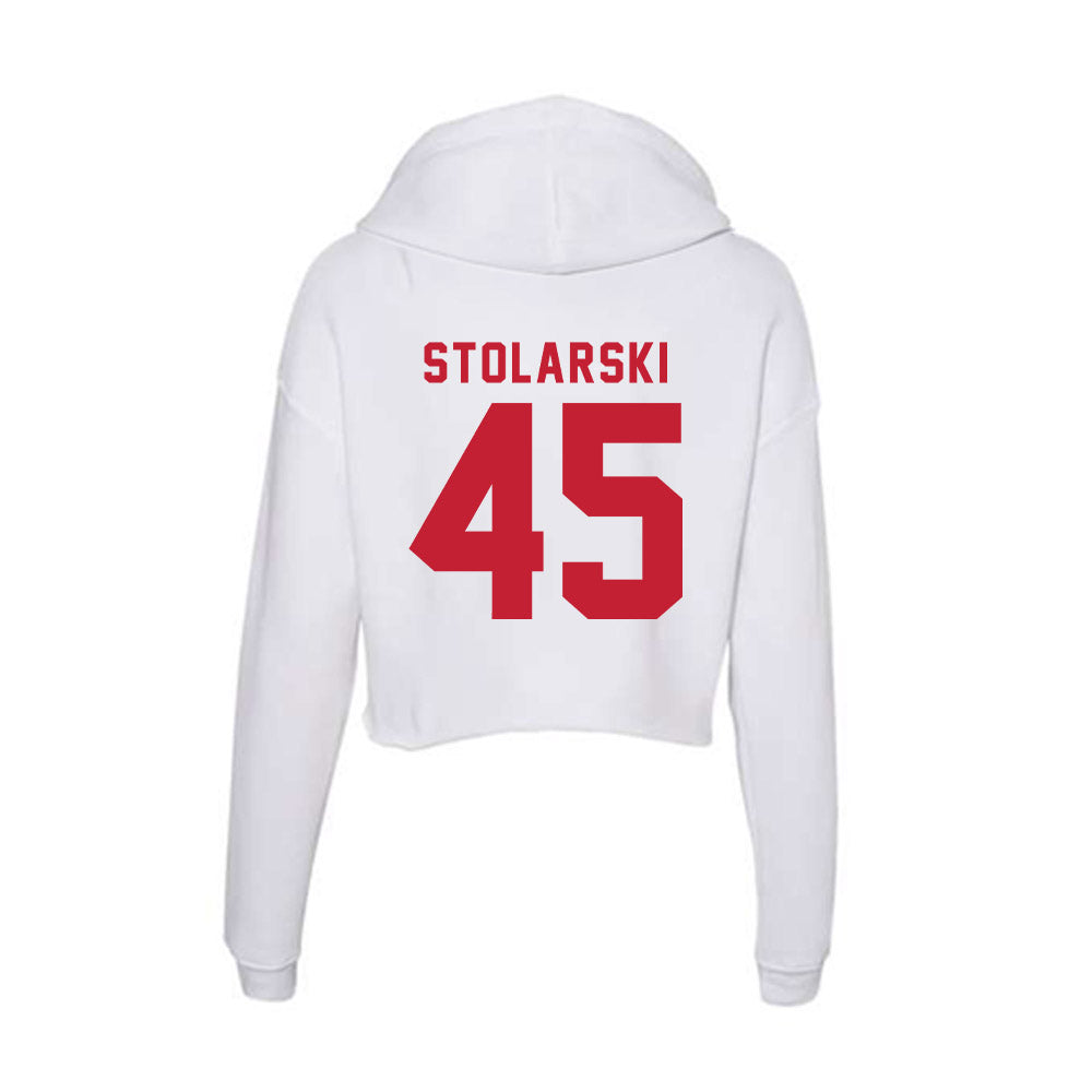 Miami of Ohio - NCAA Football : Ryan Stolarski - Women's Crop Fleece Hooded Sweatshirt-1