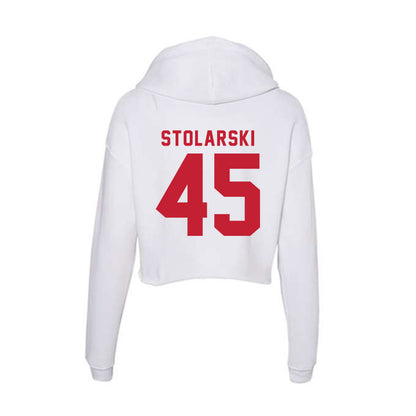 Miami of Ohio - NCAA Football : Ryan Stolarski - Women's Crop Fleece Hooded Sweatshirt-1