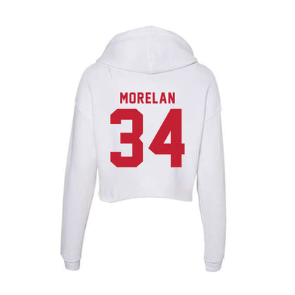 Miami of Ohio - NCAA Football : Amir Morelan - Women's Crop Fleece Hooded Sweatshirt-1