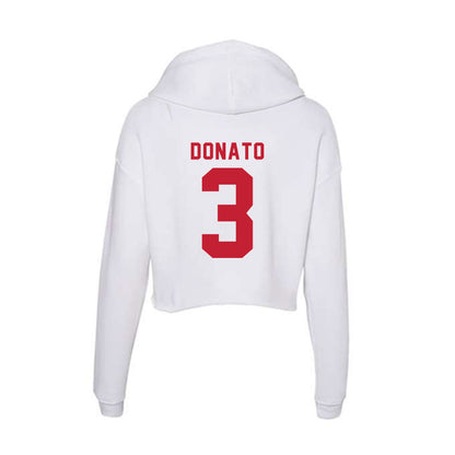 Miami of Ohio - NCAA Men's Ice Hockey : Nick Donato - Women's Crop Fleece Hoodie-1