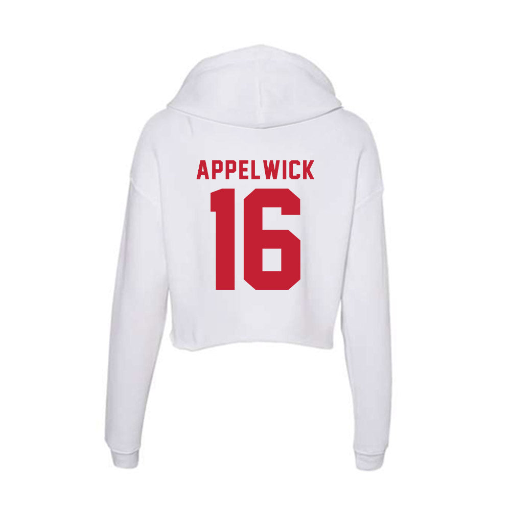 Miami of Ohio - NCAA Baseball : Evan Appelwick - Women's Crop Fleece Hoodie-1