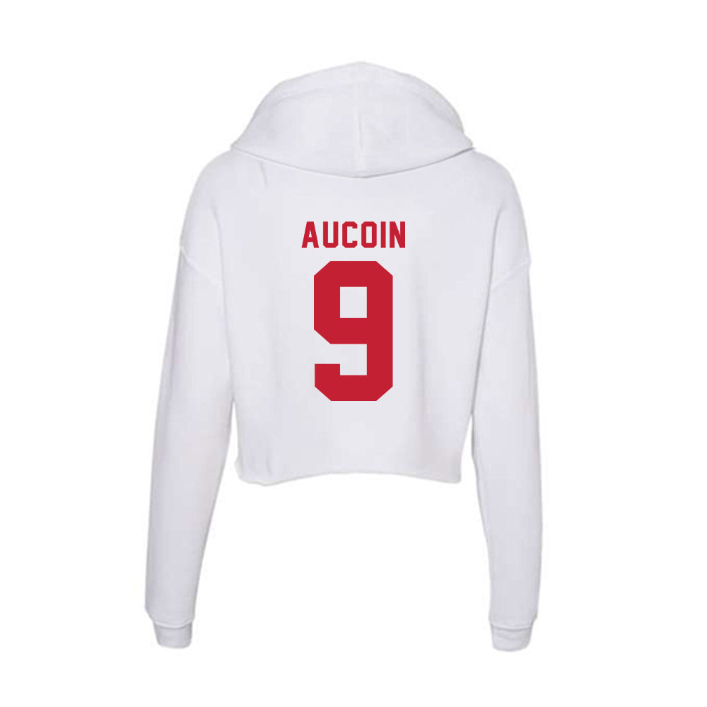 Miami of Ohio - NCAA Men's Ice Hockey : Kyle Aucoin - Women's Crop Fleece Hoodie-1