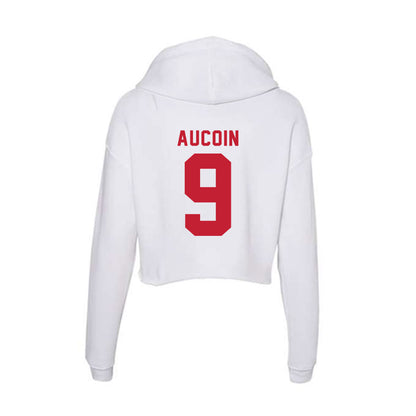 Miami of Ohio - NCAA Men's Ice Hockey : Kyle Aucoin - Women's Crop Fleece Hoodie-1