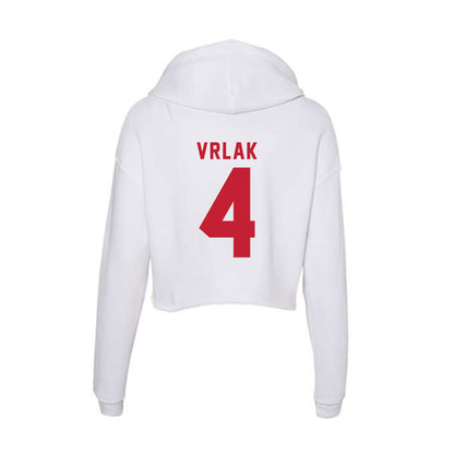 Miami of Ohio - NCAA Baseball : Jake Vrlak - Women's Crop Fleece Hoodie-1