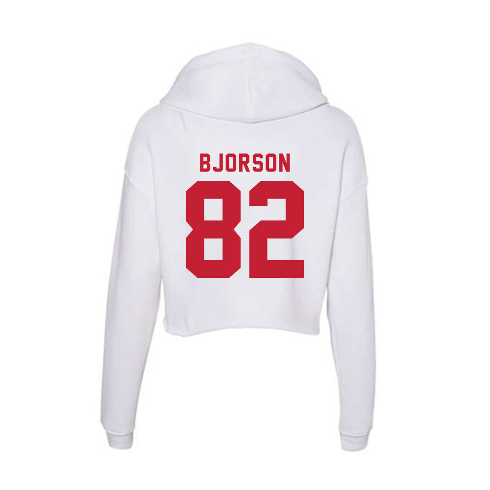Miami of Ohio - NCAA Football : Andrew Bjorson - Women's Crop Fleece Hooded Sweatshirt-1