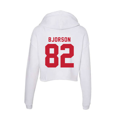 Miami of Ohio - NCAA Football : Andrew Bjorson - Women's Crop Fleece Hooded Sweatshirt-1