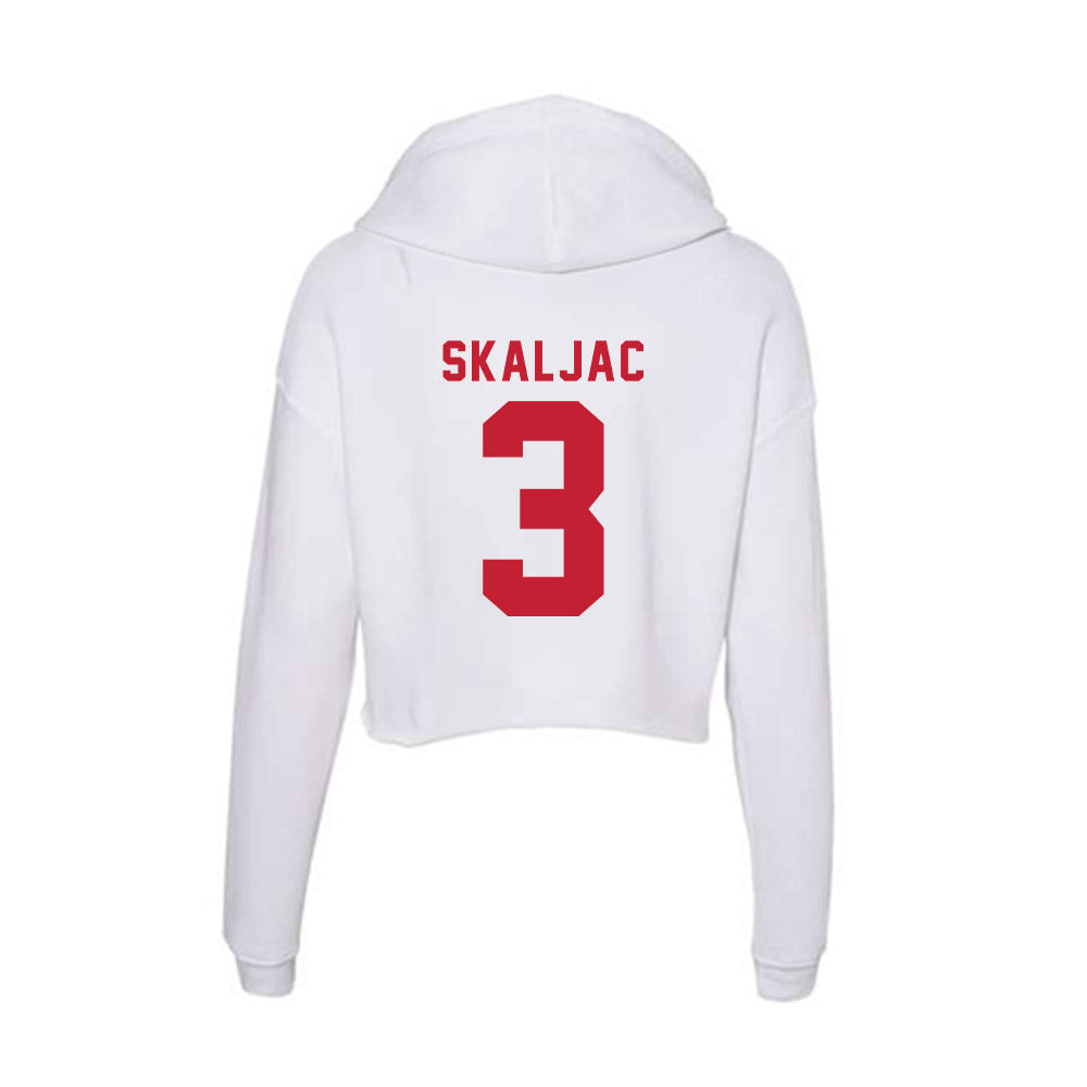 Miami of Ohio - NCAA Men's Basketball : Luke Skaljac - Women's Crop Fleece Hoodie-1
