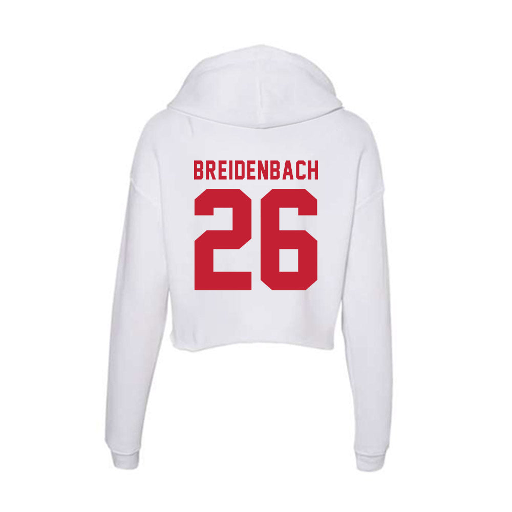 Miami of Ohio - NCAA Baseball : Mason Breidenbach - Women's Crop Fleece Hoodie-1