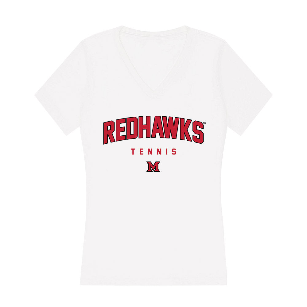 Miami of Ohio - NCAA Women's Tennis : Sarah Dev - Women's V-Neck T-Shirt-0
