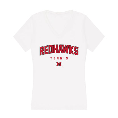 Miami of Ohio - NCAA Women's Tennis : Sarah Dev - Women's V-Neck T-Shirt-0