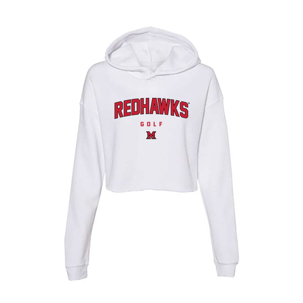 Miami of Ohio - NCAA Men's Golf : Dean Upholzer - Women's Crop Fleece Hoodie-0