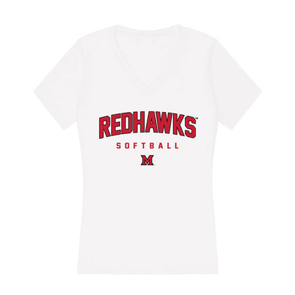 Miami of Ohio - NCAA Softball : Makaree Chapman - Classic Shersey Women's V-Neck T-Shirt-0