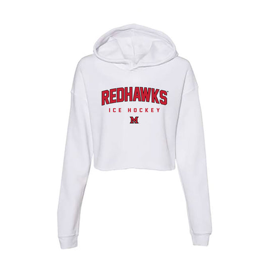 Miami of Ohio - NCAA Men's Ice Hockey : Matous Kucharcik - Classic Shersey Women's Crop Fleece Hooded Sweatshirt-0
