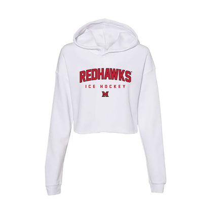 Miami of Ohio - NCAA Men's Ice Hockey : David Helledy - Classic Shersey Women's Crop Fleece Hooded Sweatshirt-0