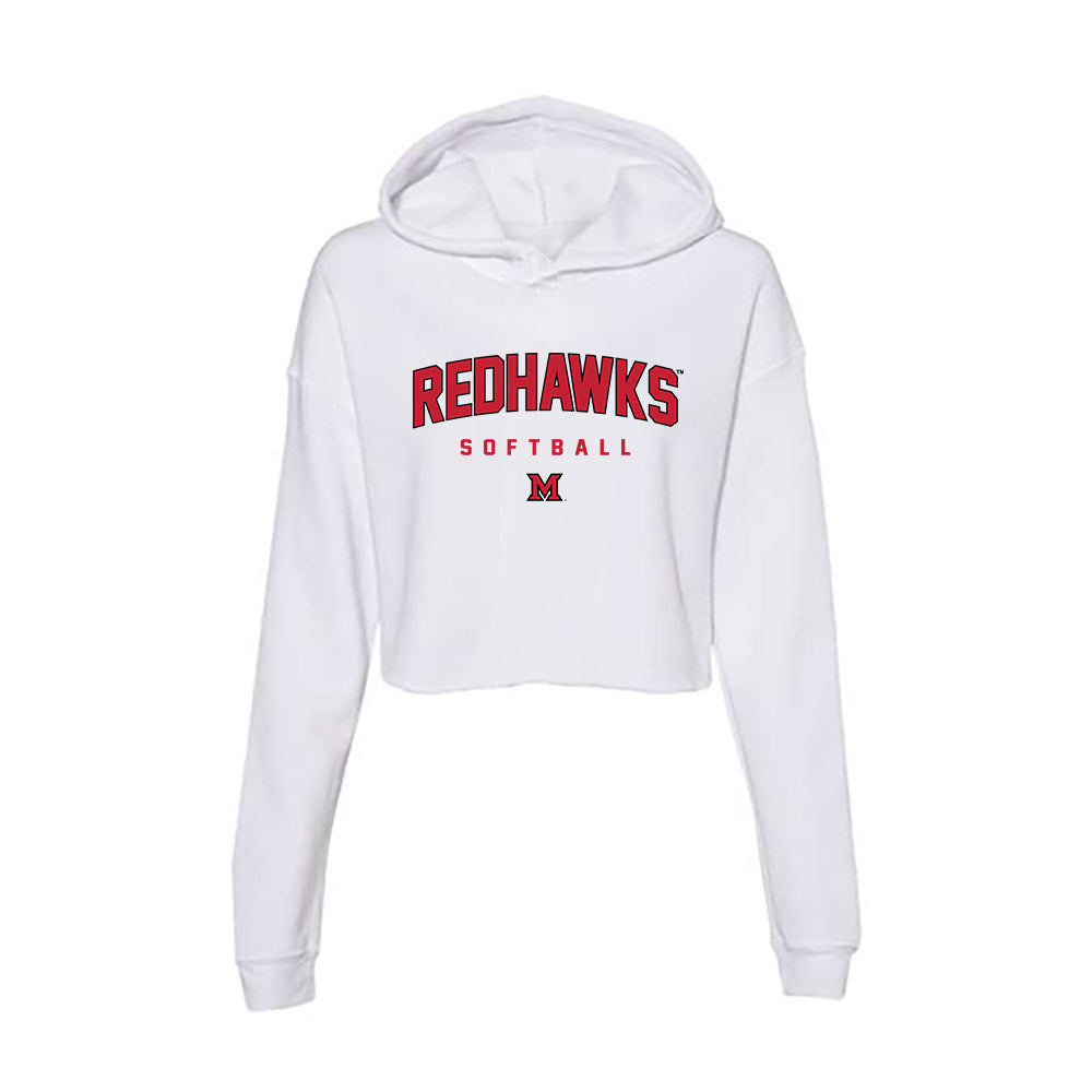 Miami of Ohio - NCAA Softball : Makaree Chapman - Classic Shersey Women's Crop Fleece Hooded Sweatshirt-0