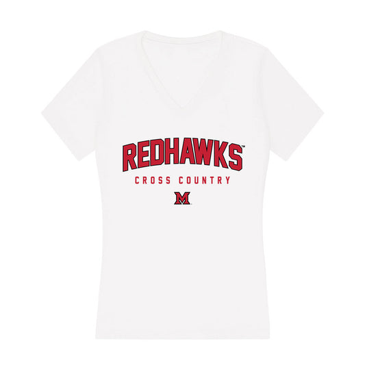 Miami of Ohio - NCAA Men's Cross Country : Brandon Haas - Women's V-Neck T-Shirt-0