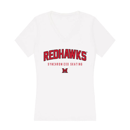 Miami of Ohio - NCAA Women's Synchronized Skating : Jenny Levine - Women's V-Neck T-Shirt-0