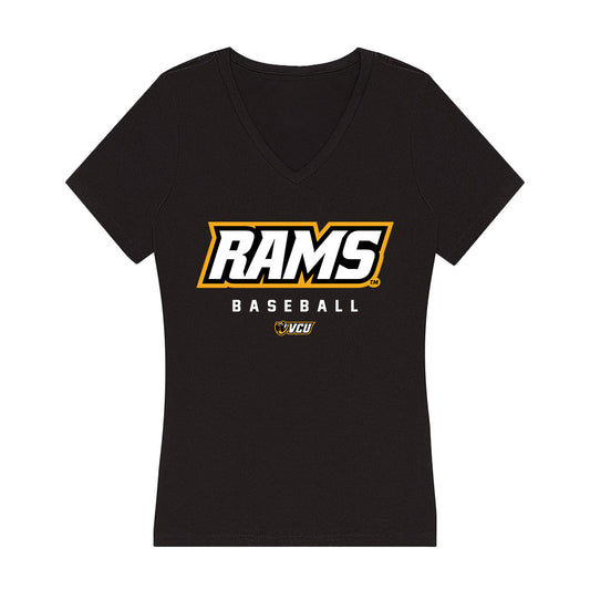 VCU - NCAA Baseball : Braydon Hallman - Women's V-Neck T-Shirt-0