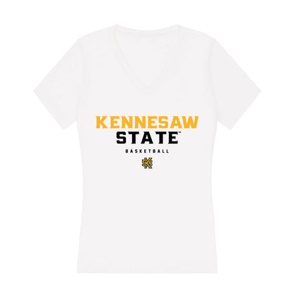 Kennesaw - NCAA Men's Basketball : RJ Johnson - Women's V-Neck T-Shirt-0