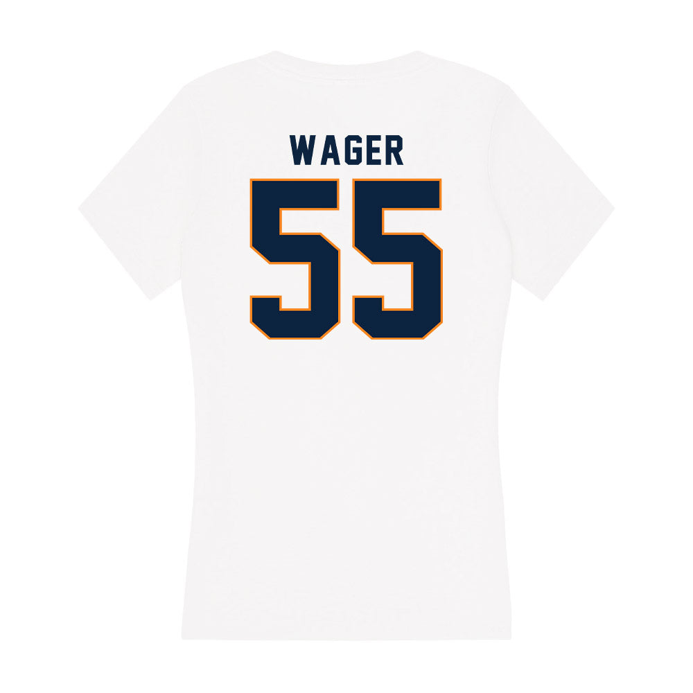 UT Martin - NCAA Baseball : Zach Wager - Women's V-Neck T-Shirt-1