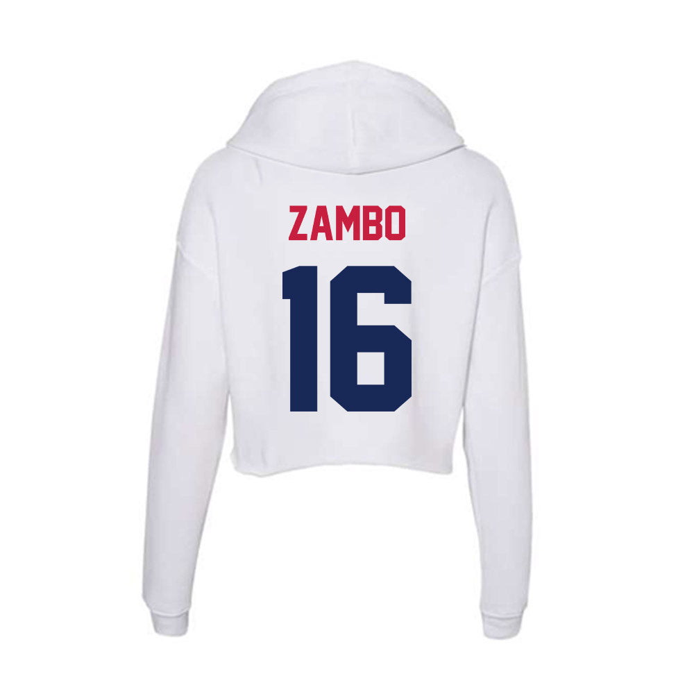 South Alabama - NCAA Baseball : Mason Zambo - Women's Crop Fleece Hooded Sweatshirt-1