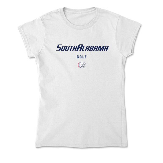 South Alabama - NCAA Men's Golf : Easton Haworth - Soft Style Women’s T-Shirt-0